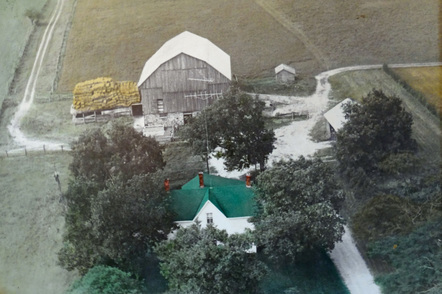 Arial Picture of Thompson Potato Farm in 1943